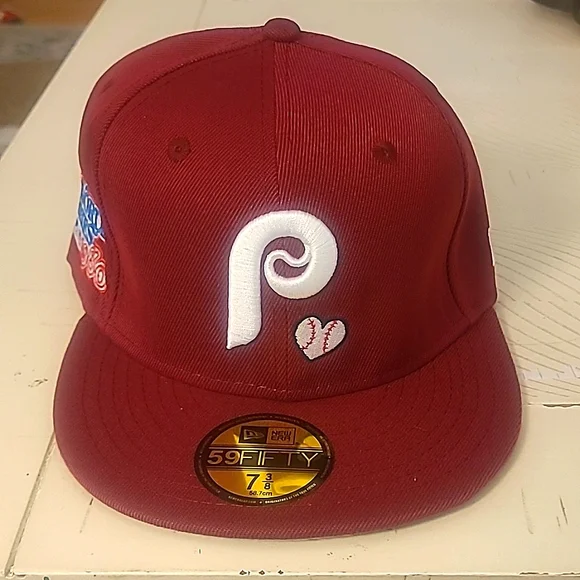Philadelphia Phillies New Era Baseball Cap, Color - red, Size - 7 ⅜, Brand New! - Picture 1 of 5